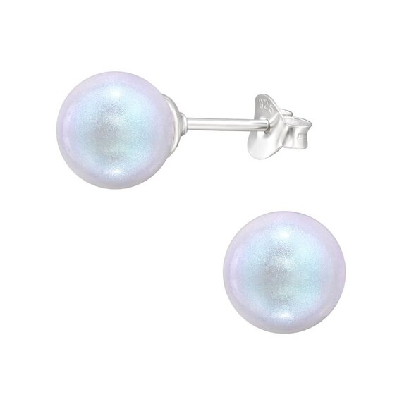 Sterling Silver European Pearl Earring 8mm - Picture 1 of 1